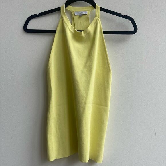 Fate Tops - Fate Women's Lemon Yellow Tank Top Halter Neck Sleeveless Size Medium